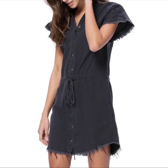 NWOT Paige Jaylin Frayed Denim Shirtdress. - Picture 2 of 6